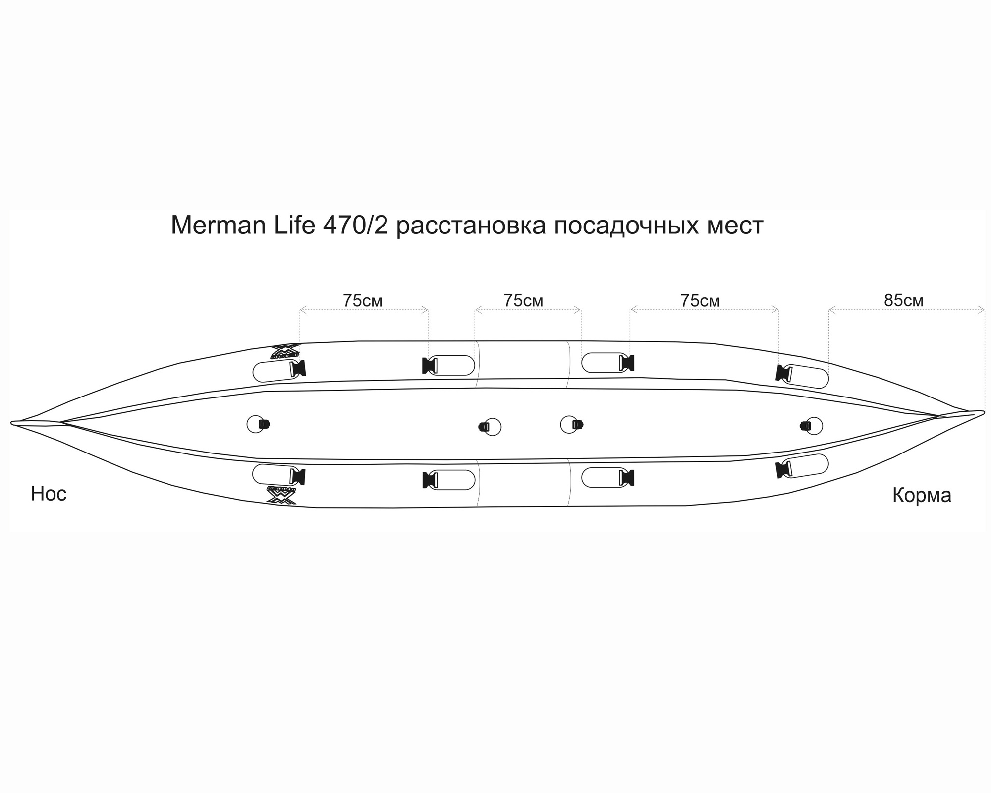 Merman Life 470 \ 2 двухместная с фартуком, цвет серый